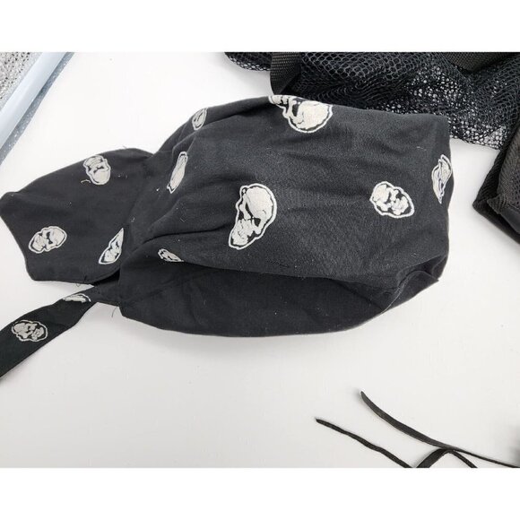 Lot of 4 Motorcycle Accessories Cloth and Mesh Bag Scull Cap Fringe Key Chain - Picture 4 of 7